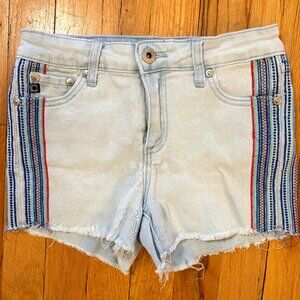 adriano goldschmied kids denim embroidered shorts